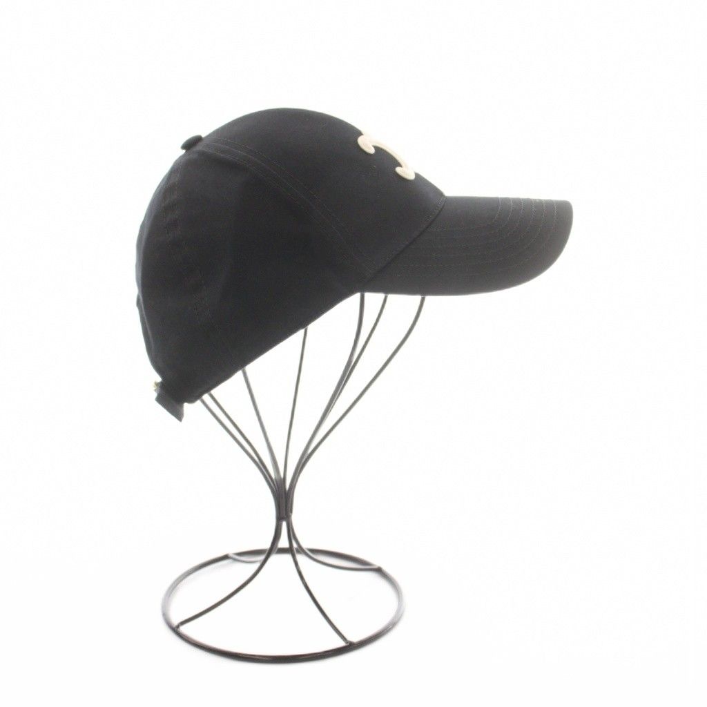 Celine Triomphe Baseball Cap Hat Logo Embroidery M Black — view 5