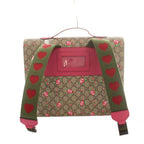 Gucci Children's Flower Print Backpack Floral Pattern GG Supreme Brown Pink — view 2
