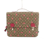 Gucci Children's Flower Print Backpack Floral Pattern GG Supreme Brown Pink