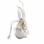 Fendi Mini Montresor Drawstring 2-Way Shoulder Bag Leather Silver Colored — view 3