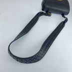 Bottega Veneta Intrecciato Black Gold Leather Crossbody Shoulder Bag — view 5