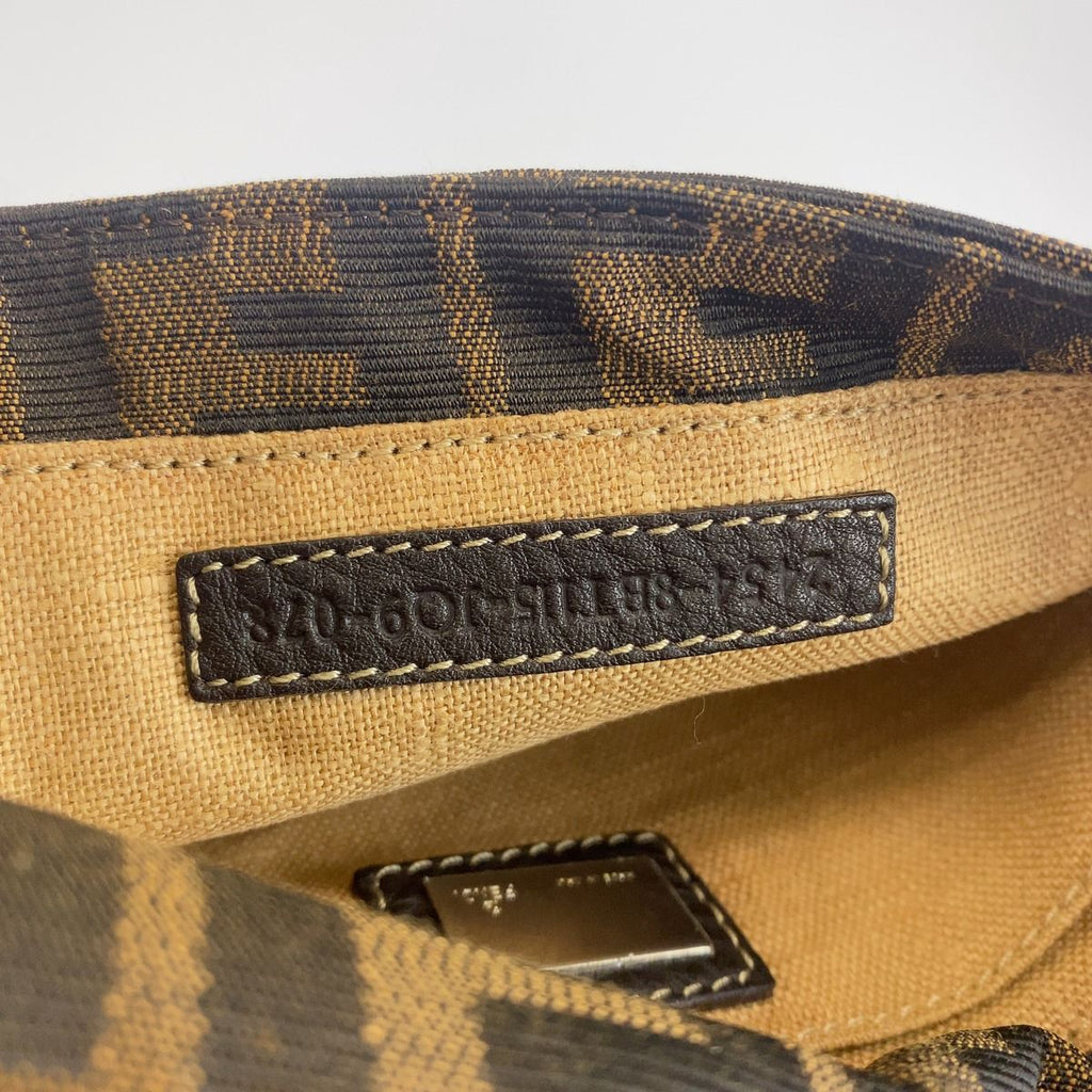 Fendi Selleria Zucca Pattern Brown Canvas Leather Crossbody Shoulder Bag — view 7
