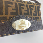 Fendi Selleria Zucca Pattern Brown Canvas Leather Crossbody Shoulder Bag — view 3
