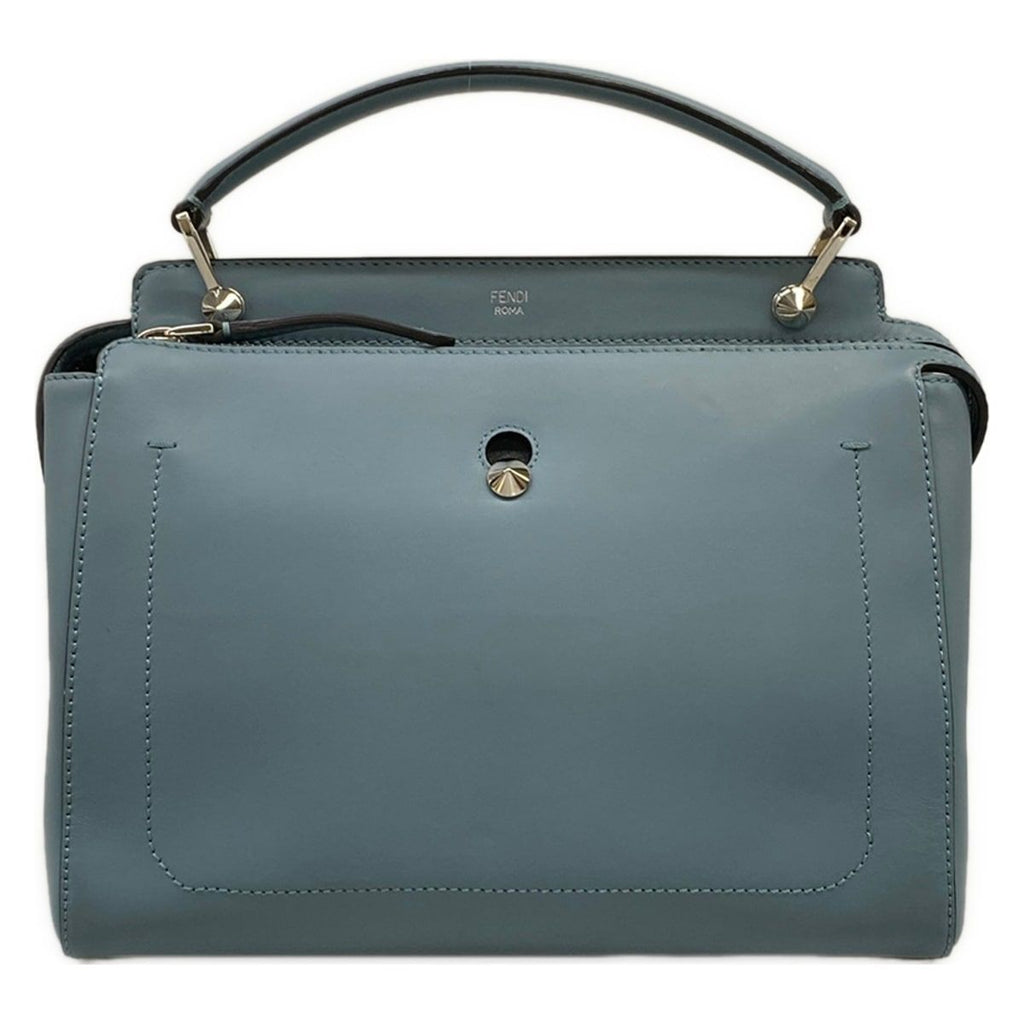 Fendi Handbag Dot Com Light Blue Leather