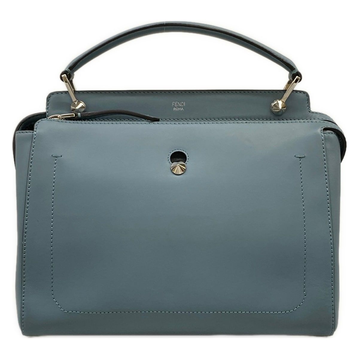 Fendi Handbag Dot Com Light Blue Leather