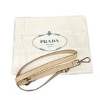 Prada Handbag Gathered Bag Light Gray Leather Tag — view 8