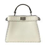 Fendi Handbag Peekaboo ISeeU Petit Selleria White Leather — view 3