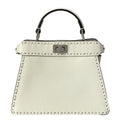 Fendi Handbag Peekaboo ISeeU Petit Selleria White Leather