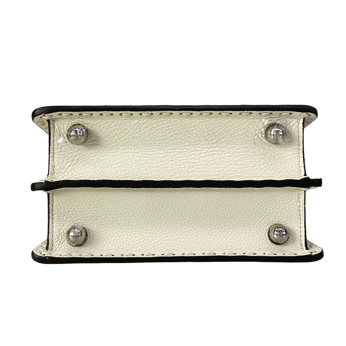 Fendi Handbag Peekaboo ISeeU Petit Selleria White Leather — view 5