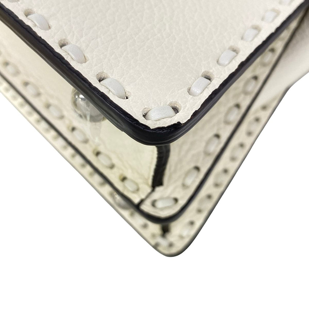 Fendi Handbag Peekaboo ISeeU Petit Selleria White Leather — view 7