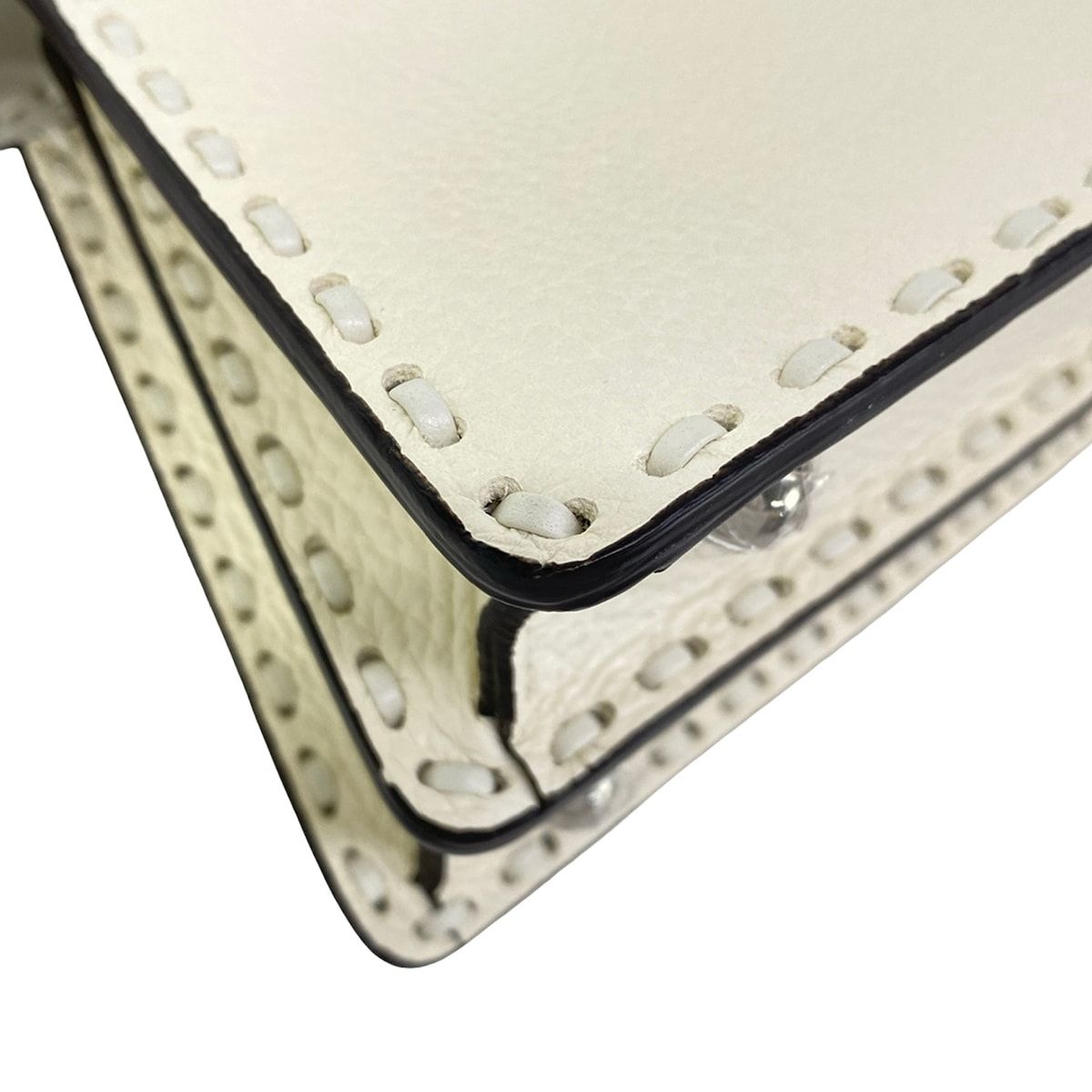 Fendi Handbag Peekaboo ISeeU Petit Selleria White Leather — view 6