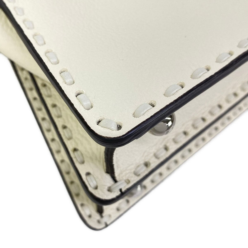 Fendi Handbag Peekaboo ISeeU Petit Selleria White Leather — view 8