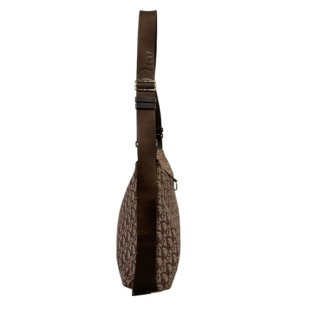Dior Shoulder Bag Logo Glam Dark Brown Ivory Leather — view 2