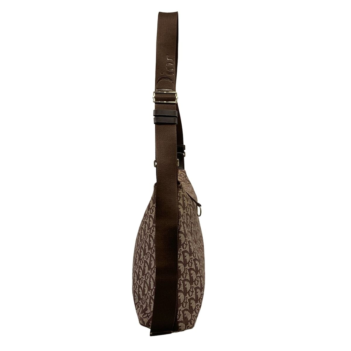 Dior Shoulder Bag Logo Glam Dark Brown Ivory Leather — view 2