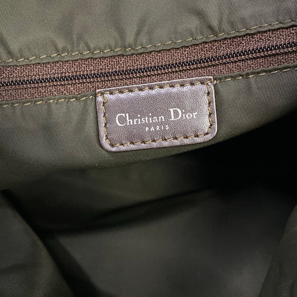 Dior Shoulder Bag Logo Glam Dark Brown Ivory Leather — view 8