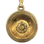 Celine Vintage Triomphe Rhinestone Gold Metal Necklace — view 7