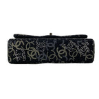 Chanel Shoulder Bag CC Rhinestone Quilted Black Silver Wool — view 5