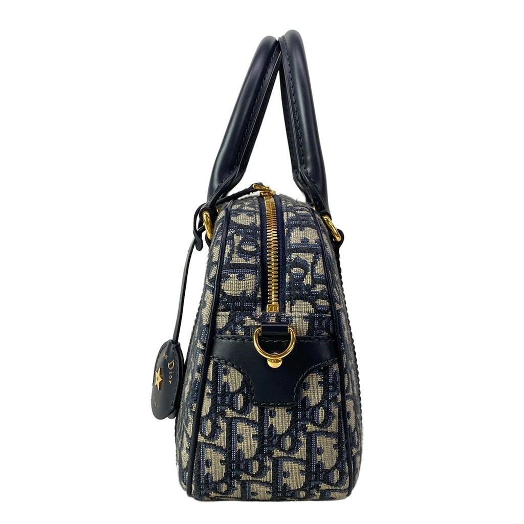 Dior D-vibe Bowling Bag Medium Light Gray Navy — view 4