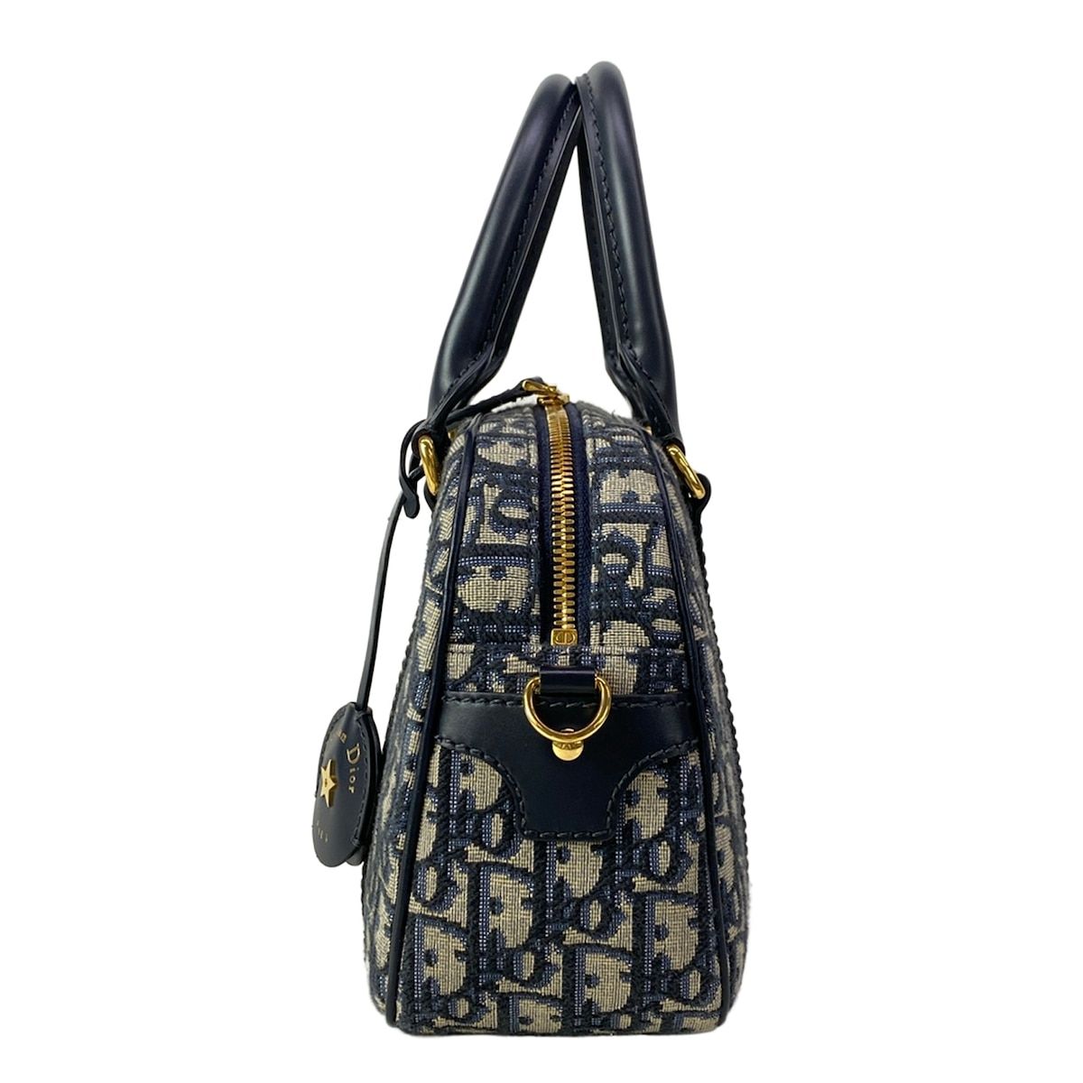 Dior D-vibe Bowling Bag Medium Light Gray Navy — view 4