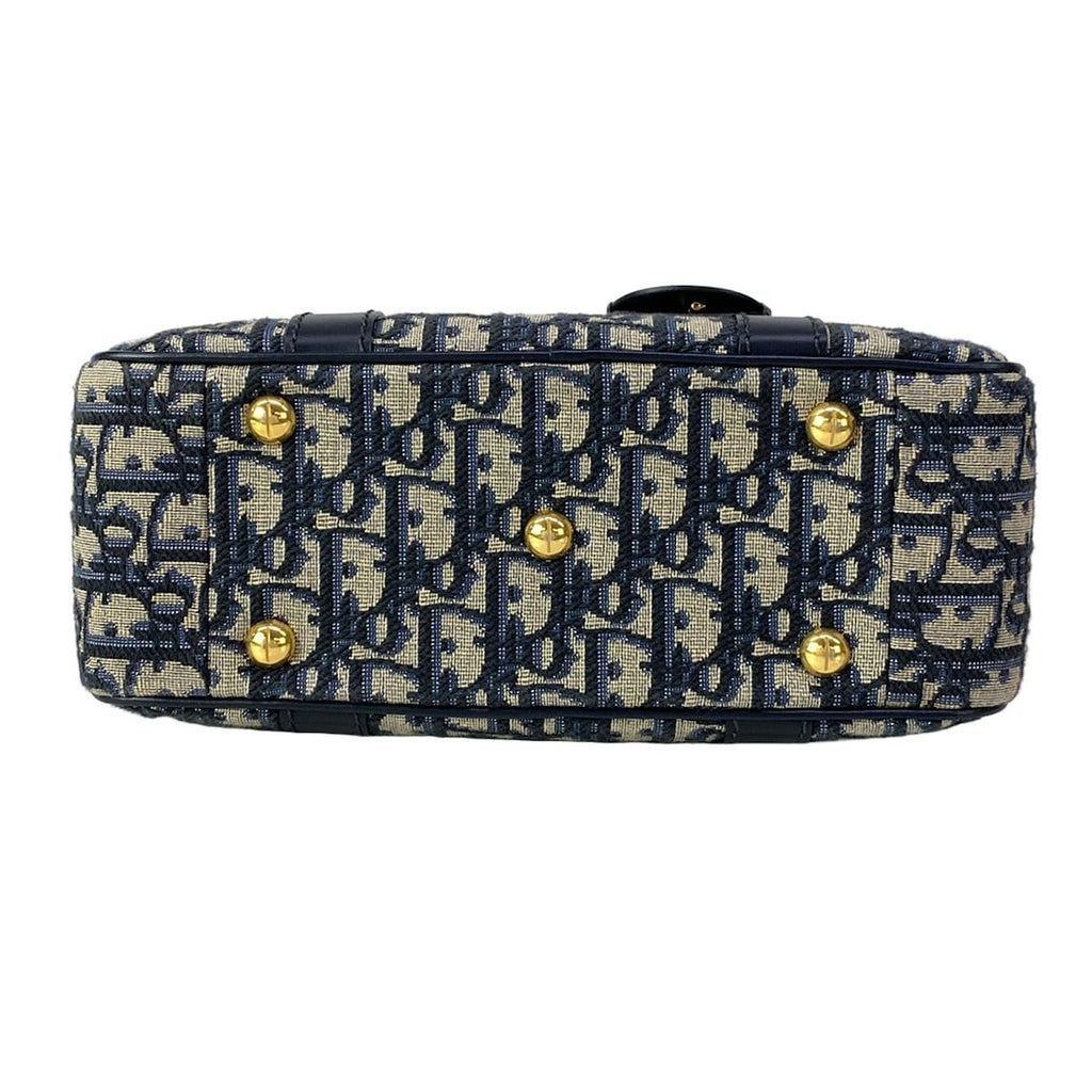Dior D-vibe Bowling Bag Medium Light Gray Navy — view 5