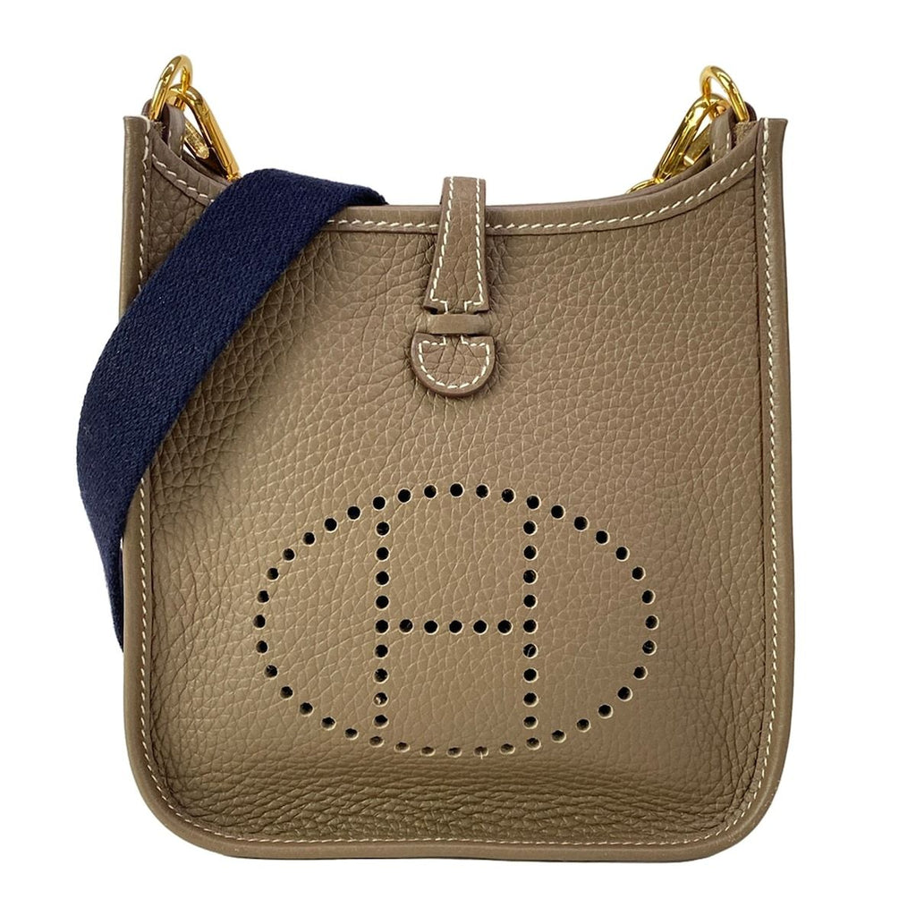 Hermes Shoulder Bag Evelyne TPM Etoupe Gold