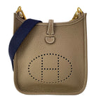 Hermes Shoulder Bag Evelyne TPM Etoupe Gold