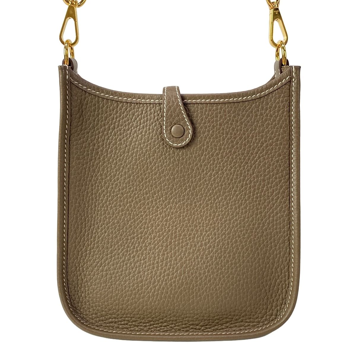 Hermes Shoulder Bag Evelyne TPM Etoupe Gold — view 3