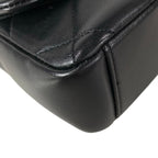 Chanel Shoulder Bag Mini Quilted Black Chain Gold Lambskin — view 6