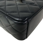 Chanel Backpack Quilted Black Chain Shoulder Gold Lambskin — view 8