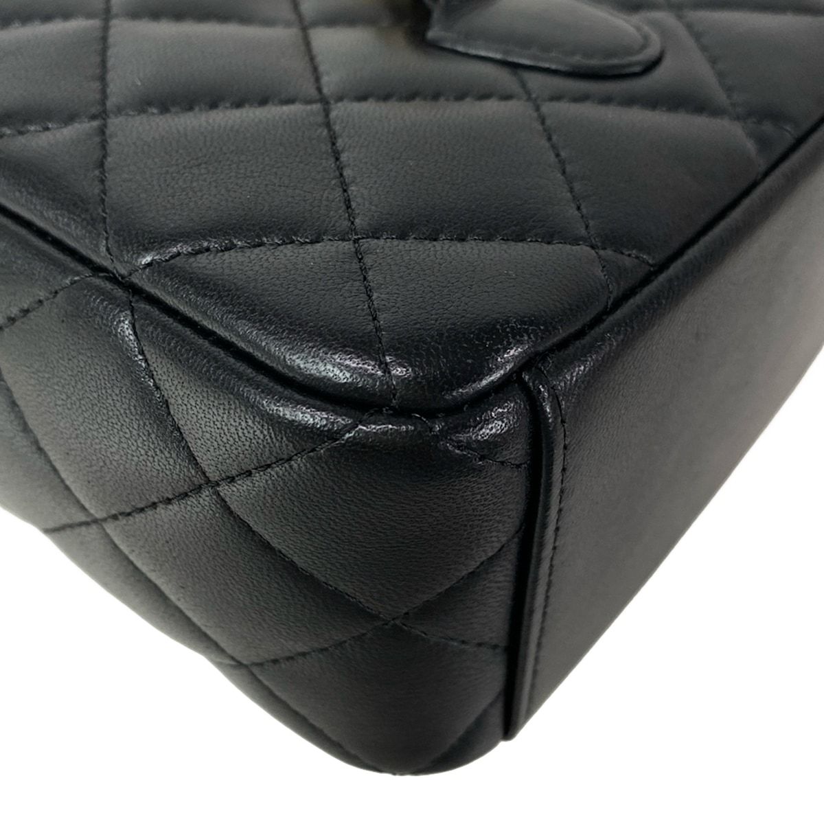 Chanel Backpack Quilted Black Chain Shoulder Gold Lambskin — view 8