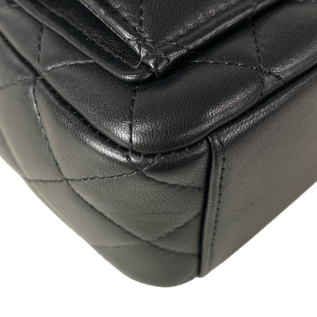 Chanel Backpack Quilted Black Chain Shoulder Gold Lambskin — view 6