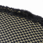 Fendi Silk Blend Raccoon Fur Zucca Pattern Scarf Black Yellow — view 7