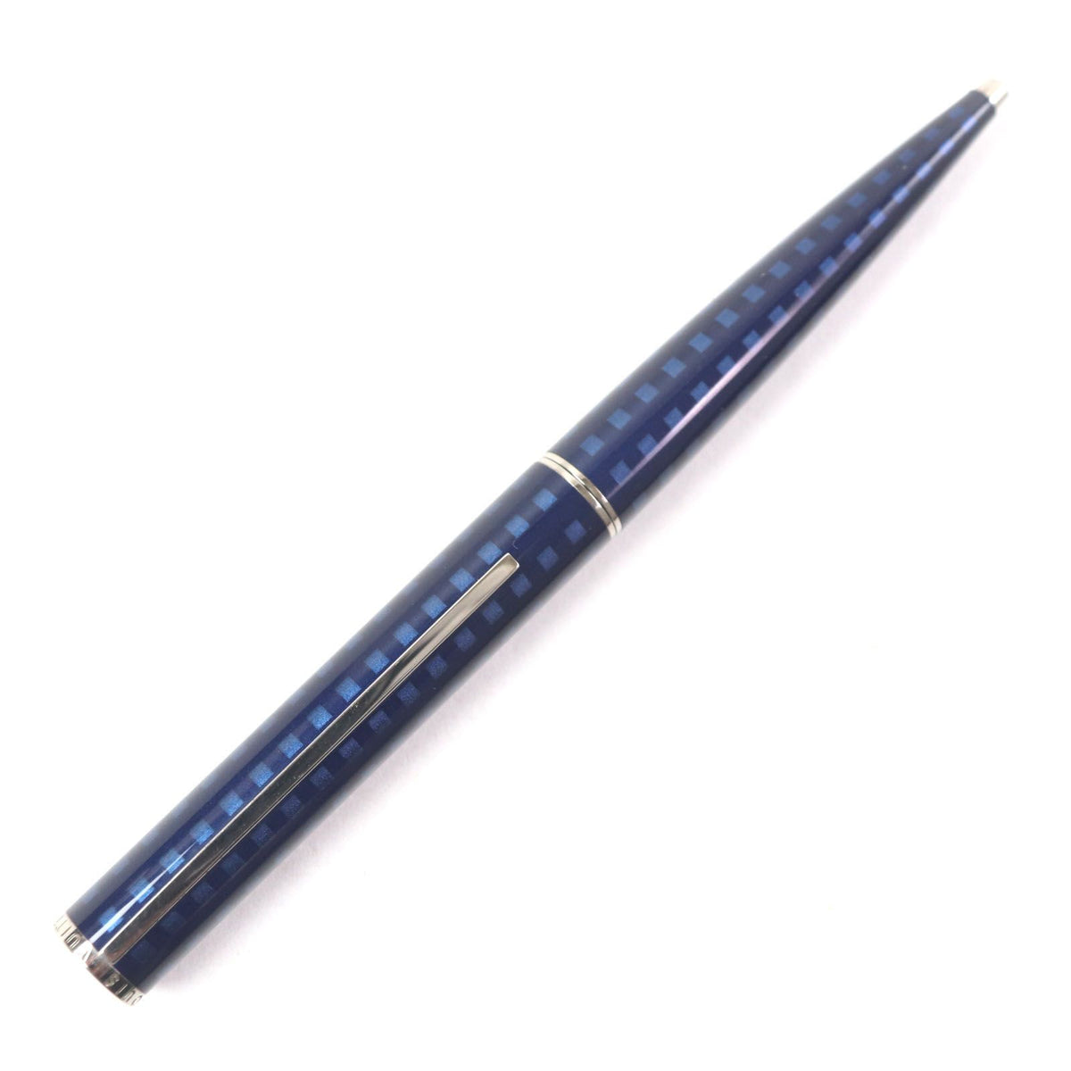 Louis Vuitton Jet Rack Twist Ballpoint Pen Navy Silver Handwriting Confirmed — view 3
