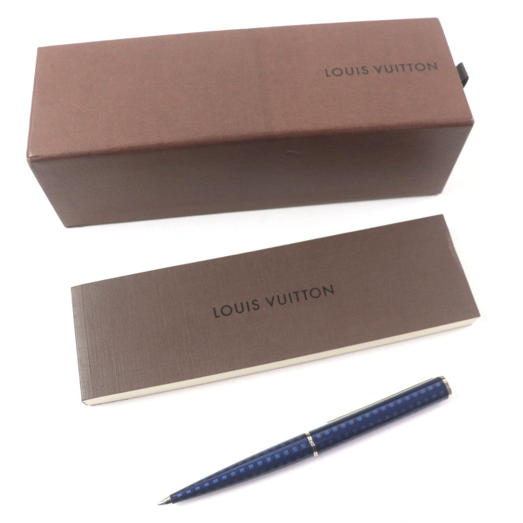 Louis Vuitton Jet Rack Twist Ballpoint Pen Navy Silver Handwriting Confirmed — view 2