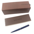 Louis Vuitton Jet Rack Twist Ballpoint Pen Navy Silver Handwriting Confirmed — view 2