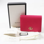 Gucci GG Marmont Leather Mini Wallet Bifold Shocking Pink Gold — view 2