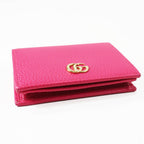 Gucci GG Marmont Leather Mini Wallet Bifold Shocking Pink Gold — view 5