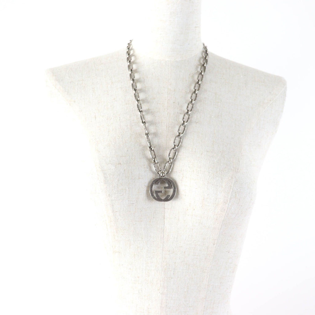 Gucci Interlocking G Arabesque Long Chain Necklace 925 Sterling Silver — view 4