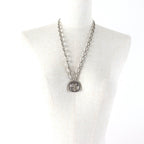 Gucci Interlocking G Arabesque Long Chain Necklace 925 Sterling Silver — view 4