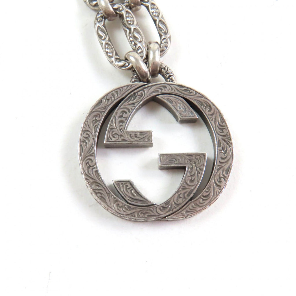 Gucci Interlocking G Arabesque Long Chain Necklace 925 Sterling Silver — view 3