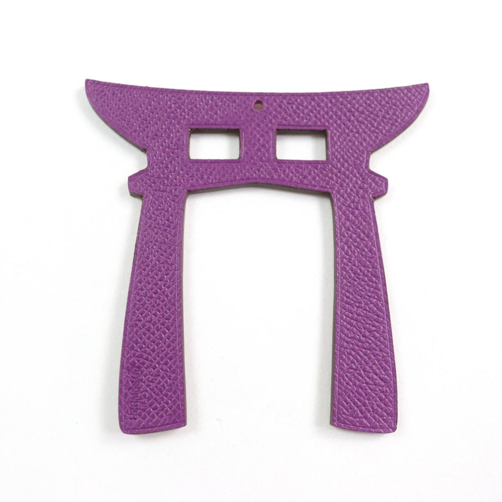 Hermes Petit H Anemone Rouge Granada Torii Veau Epsom Bag Charm — view 3