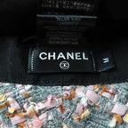 Chanel Alpaca Blend CC Logo Ribbon Tweed Bucket Hat Gray Pink — view 7
