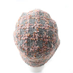 Chanel Alpaca Blend CC Logo Ribbon Tweed Bucket Hat Gray Pink — view 3