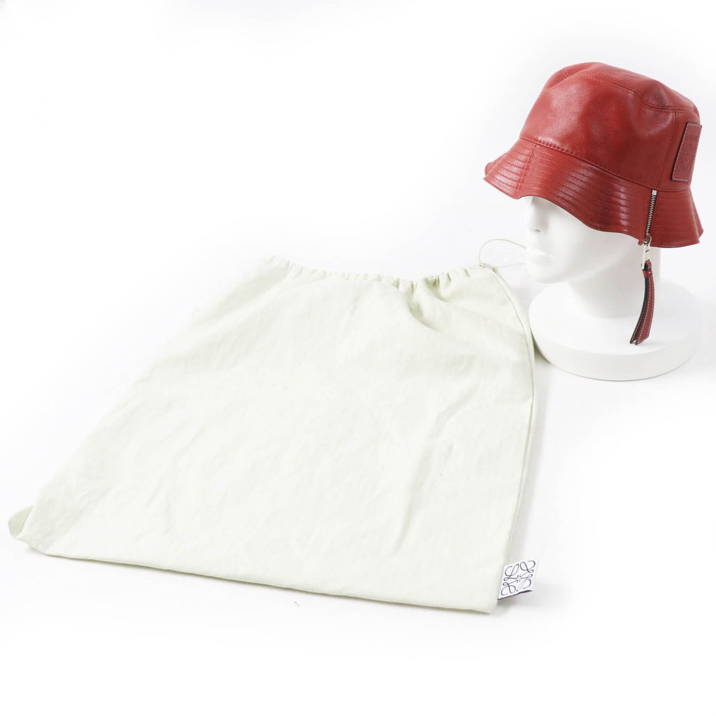 Loewe Lambskin Anagram Patched Fisherman Hat Bucket Hat Terracotta 57 — view 2