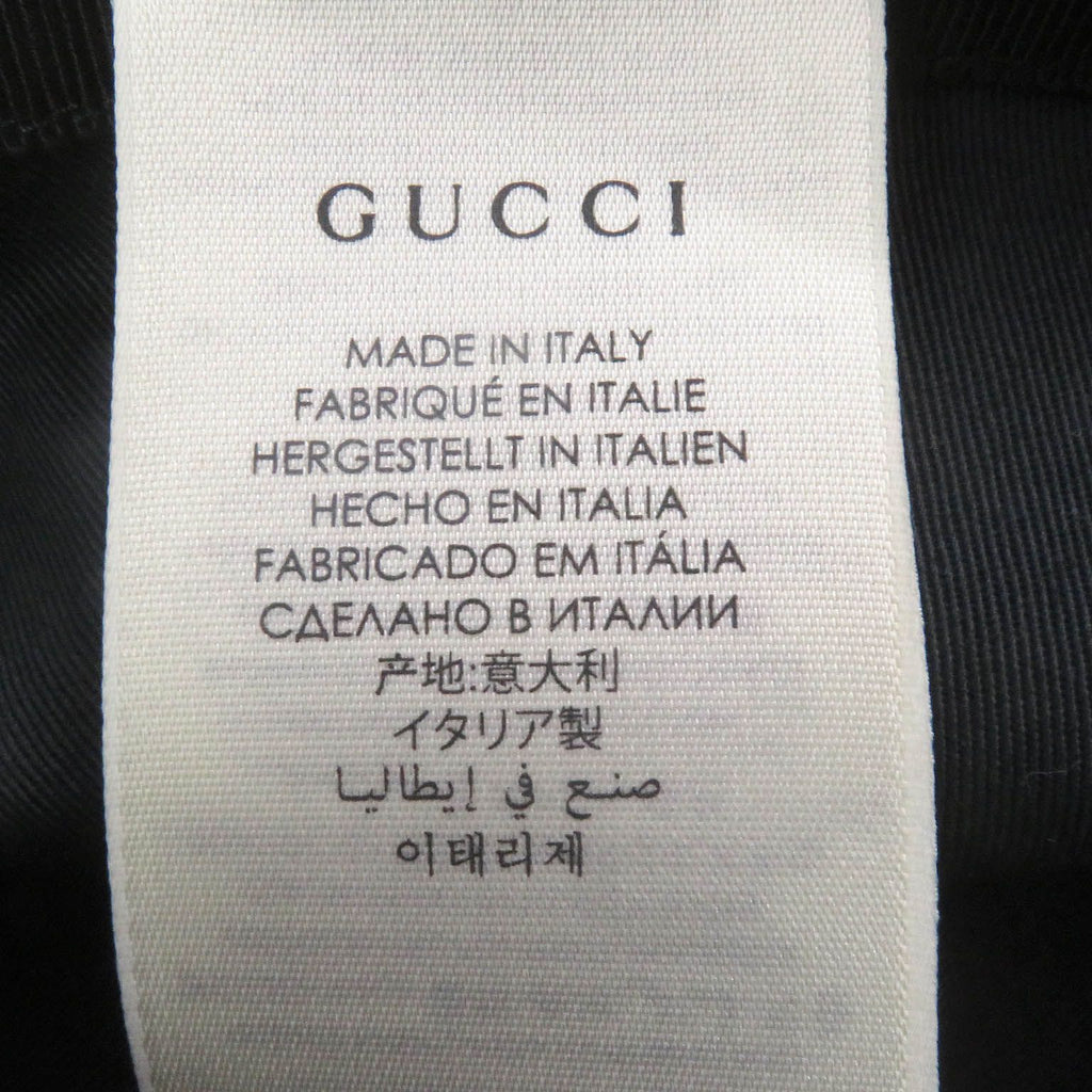 Gucci GG Canvas Leather Piping Fedora Hat Bucket Hat Black — view 8