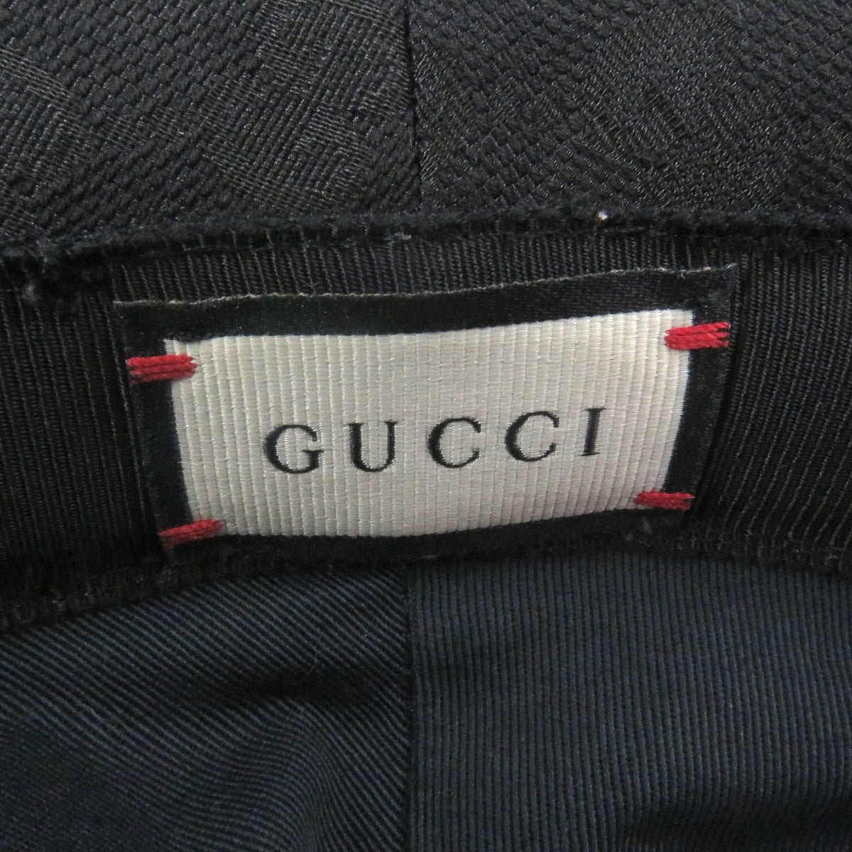 Gucci GG Canvas Leather Piping Fedora Hat Bucket Hat Black — view 6