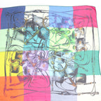 Hermes Brides Rebelles Harness Silk 100% Carre 140 Large Shawl Scarf Multicolor — view 2