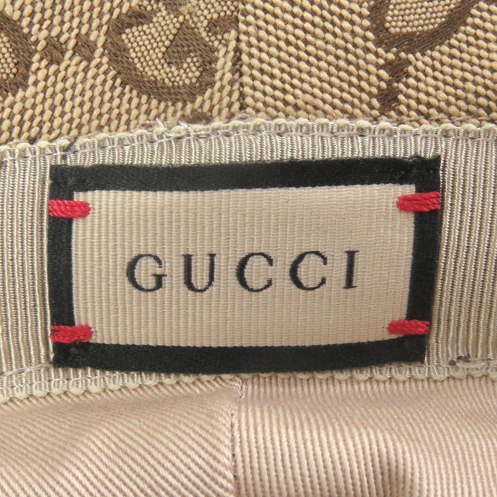 Gucci GG Canvas Leather Piping Bucket Hat Fedora Hat Beige — view 6