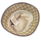 Gucci GG Canvas Leather Piping Bucket Hat Fedora Hat Beige — view 4