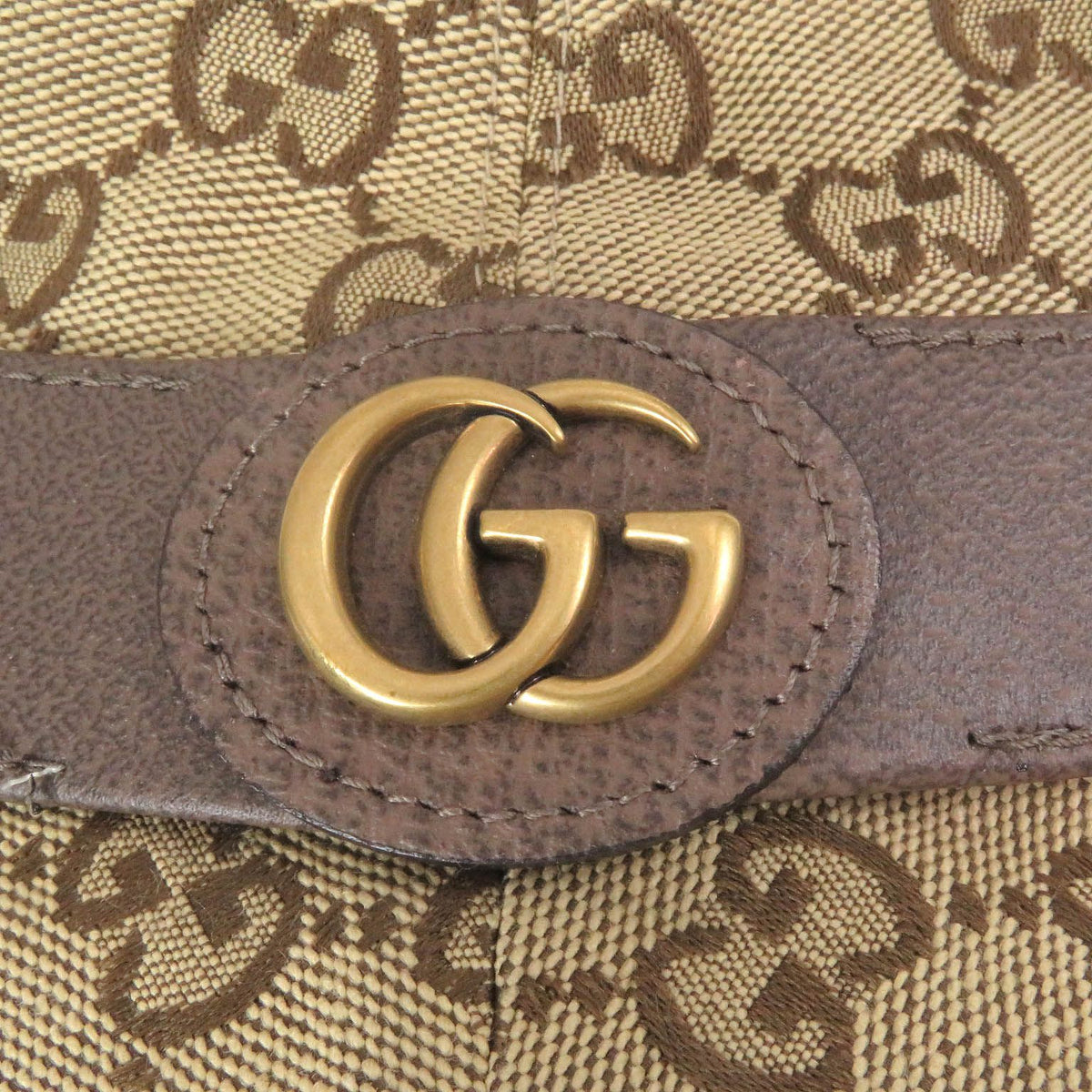Gucci GG Canvas Leather Piping Bucket Hat Fedora Hat Beige — view 5